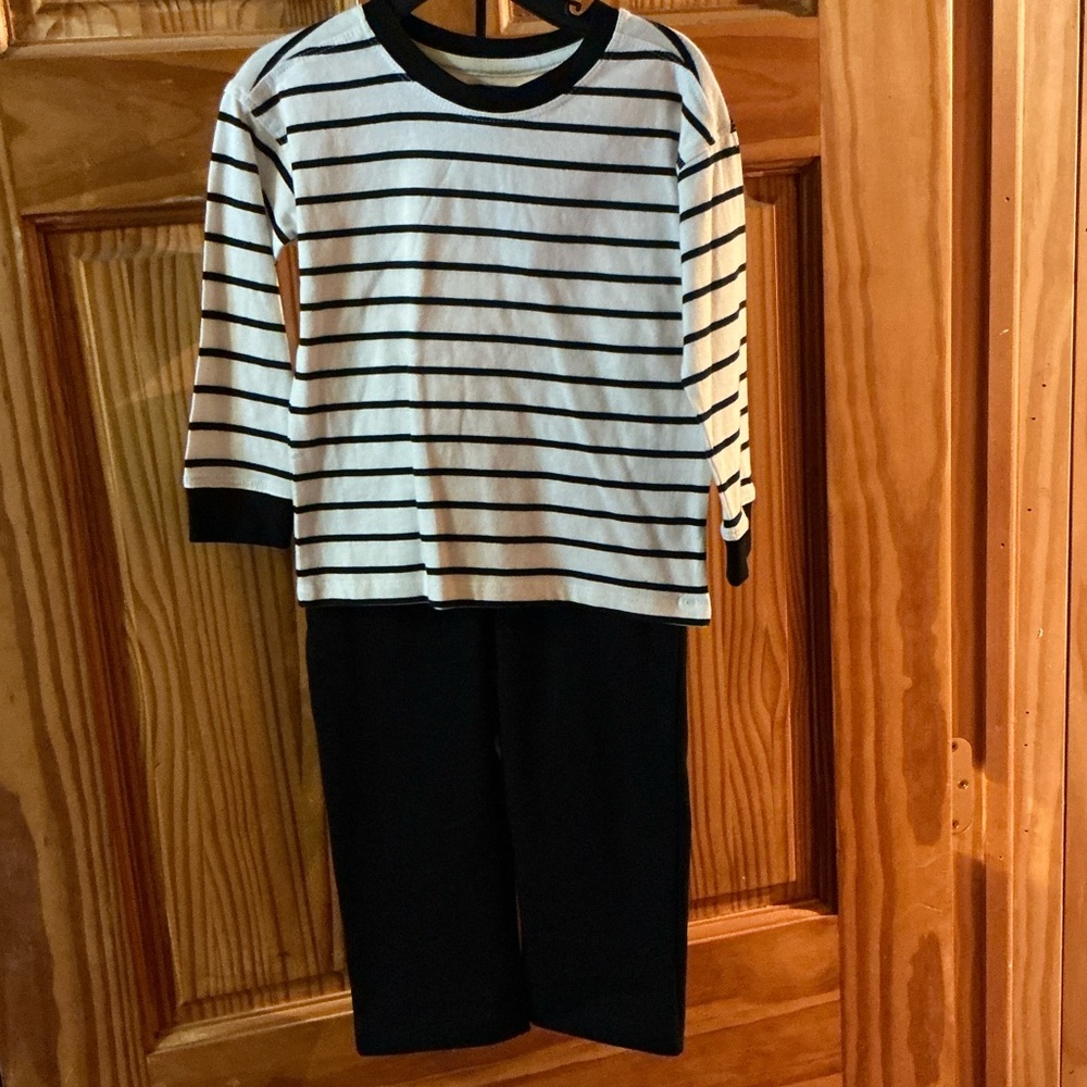 Striped Black and White Kids Pajamas